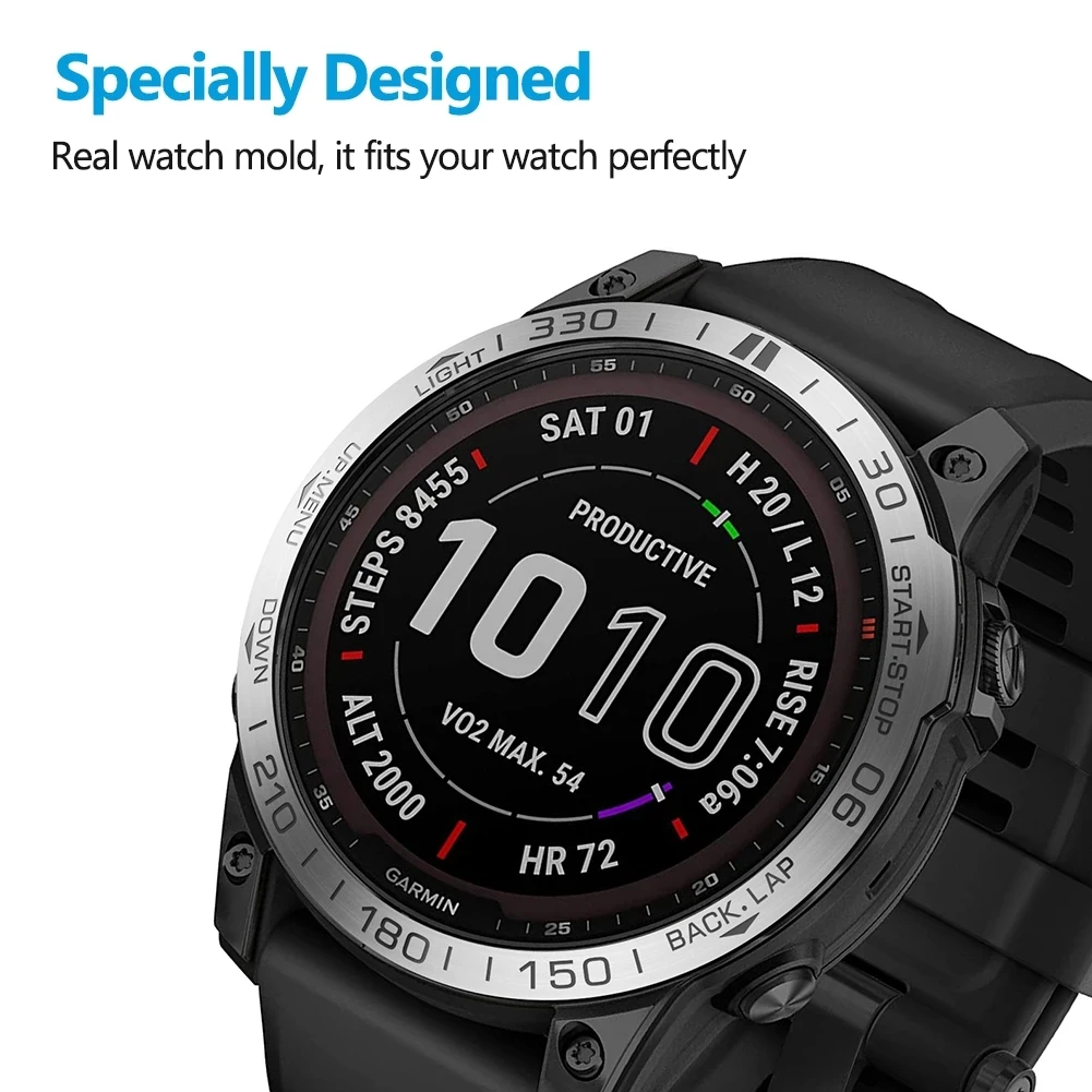 Модный стильный чехол с кольцом безеля для Garmin Fenix 8 7X 7 4751 мм Tactix Smartwatch с металлическим каркасом, клейкий защитный чехол Epix Pro (art.: 3920cd5378935) - 3920cd5378935