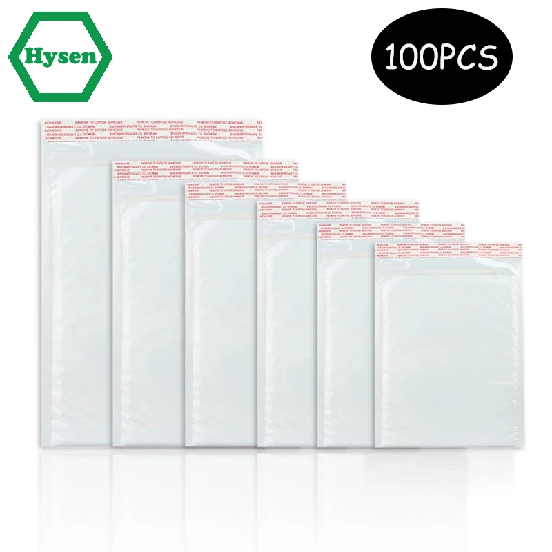 Hysen Bubble Mailers 100 pcs Free Shipping White Shipping Packaging Bags for Small Business Supplies Packaging Bubble Envelope