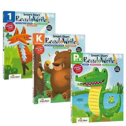 

3Pcs Original Children Popular Education Books PreK Grade K-1 Evan-Moor Smart Start Read & Write Pre K
