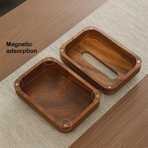 Винтажный стиль, коробка для салфеток из орехового дерева, деревянный настольный чехол для салфеток, держатель, органайзер для салфеток для гостиной, столовой, дома