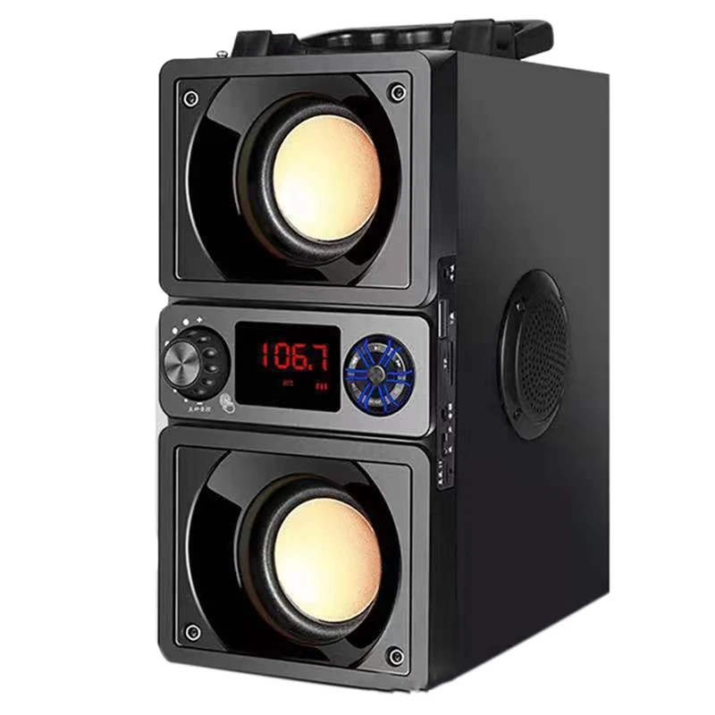 

HOT-Portable Bluetooth Speaker Outdoor Party Subwoofer Supports Remote Control FM Radio TF Suitable For Family Parties