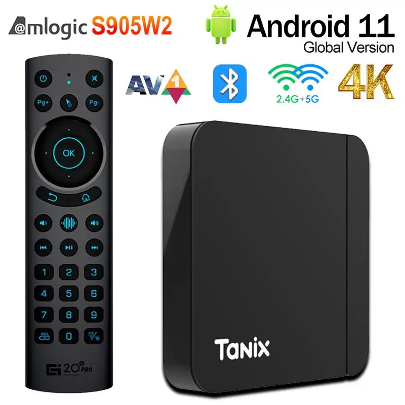 

Tanix W2 TV Box Android 11.0 Amlogic S905W2 2G16G TVBOX H.265 3D AV1 BT 2.4G & 5G Wifi 4K HDR Video Media Player Set Top Box