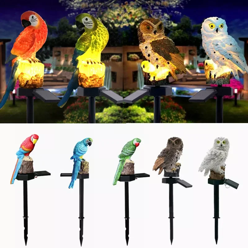 

solar outdoor garland lights Owl Parrot Garden Decoration Outdoor Solar Light Lawn Led Solar Lamp Waterproof solar garden light
