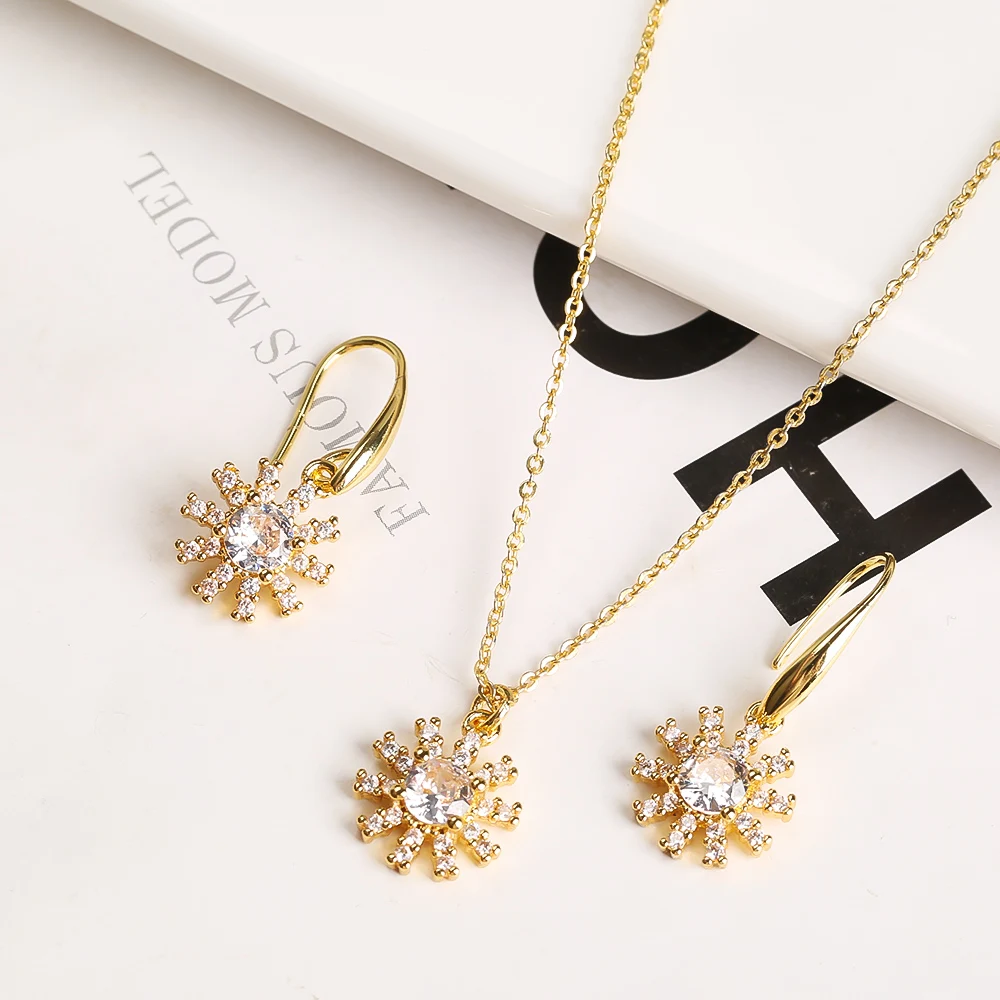 Изысканный мини-кулон XUANYU в виде снежинки с цирконом позолоченный модный товар