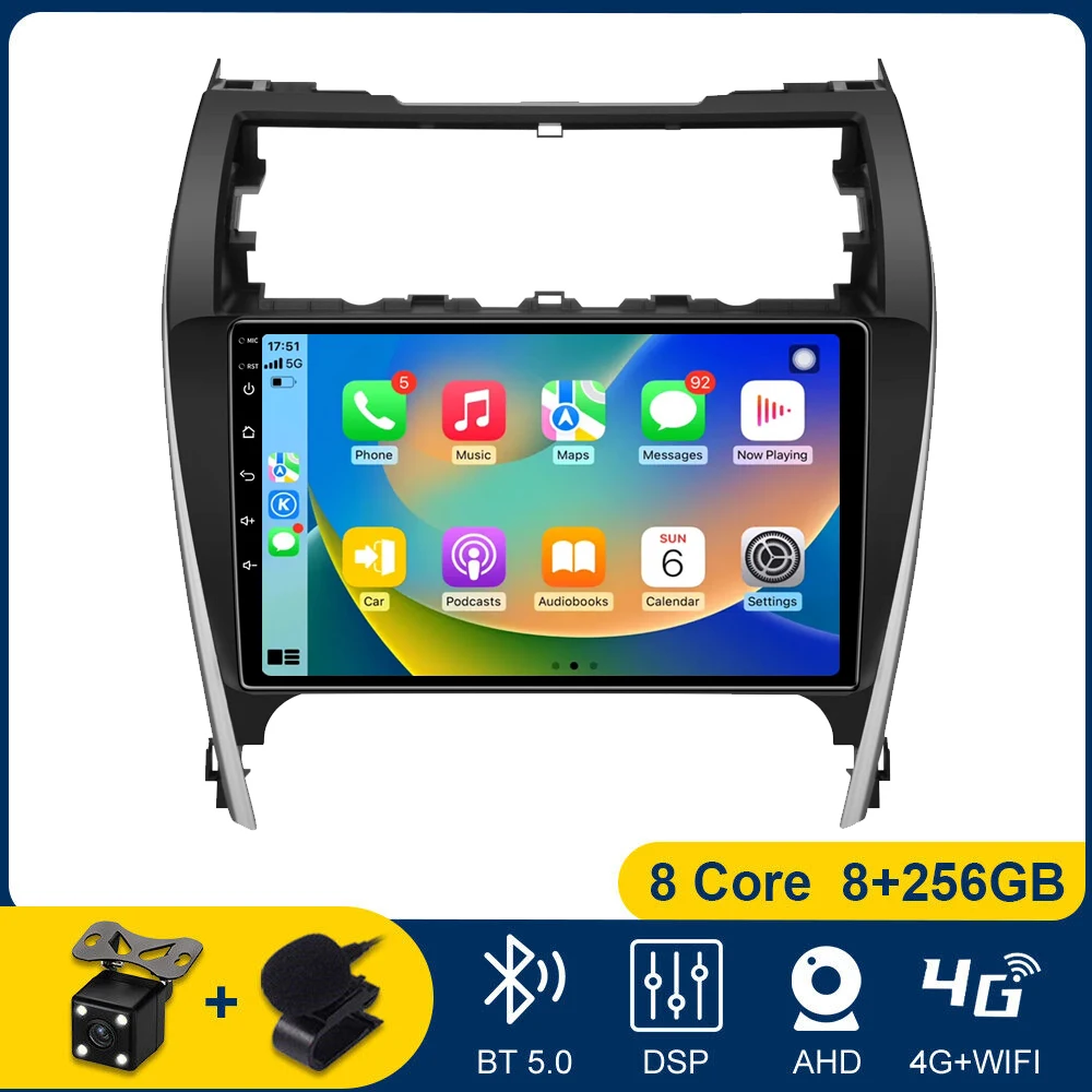 Android 14 0 для Toyota Camry 7 XV 50 55 2012 - 2014 Carplay Автомагнитола мультимедийный плеер