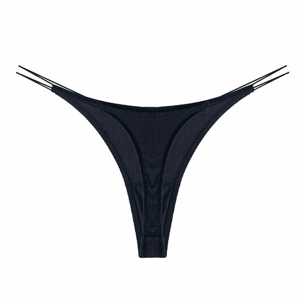 

Women Sexy High Cut T-Back Underpants Threaded Cotton Comfortable G-String Briefs Breathable Low Waist Thongs Underpants
