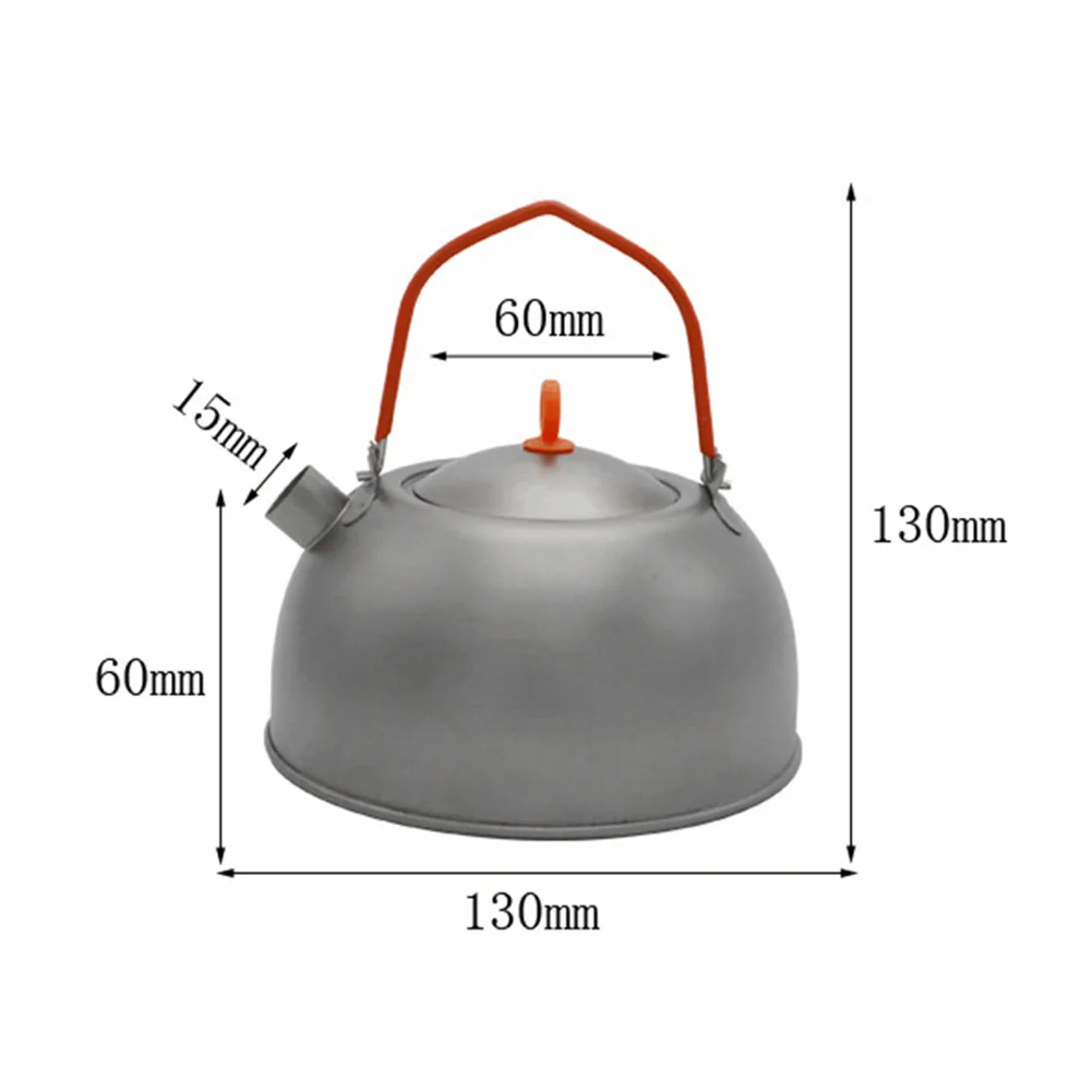 

600ml Titanium Tea Kettle Outddor Camping Boiling Water Coffee Tea Pot 40ml Double Wall Cup Outdoor Backpacking Tools