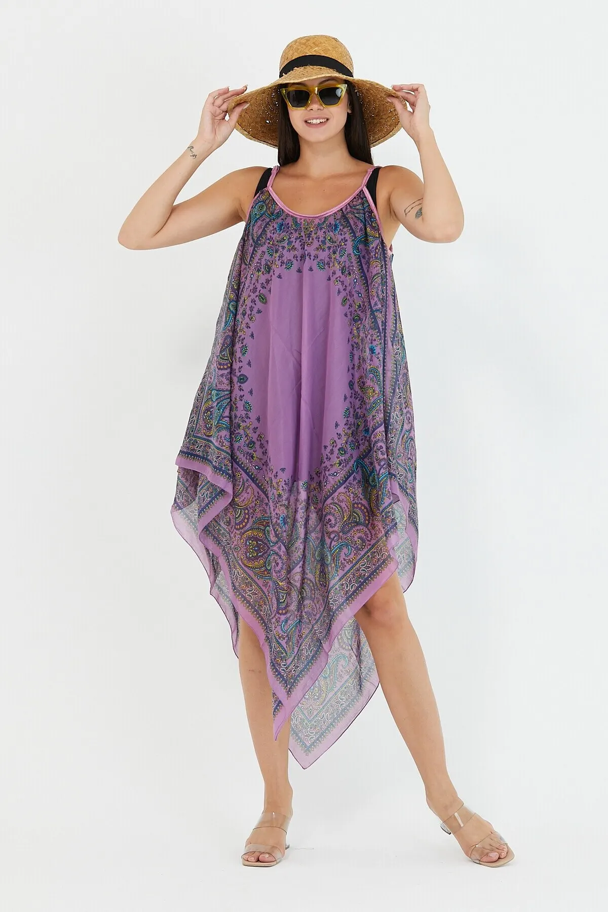 

Women's Pareo Beach Dress Swimwear Cover Up Dress Sexy Tunic Suit Beachwear Female Beach Bikini Cover Loose Mini Dress