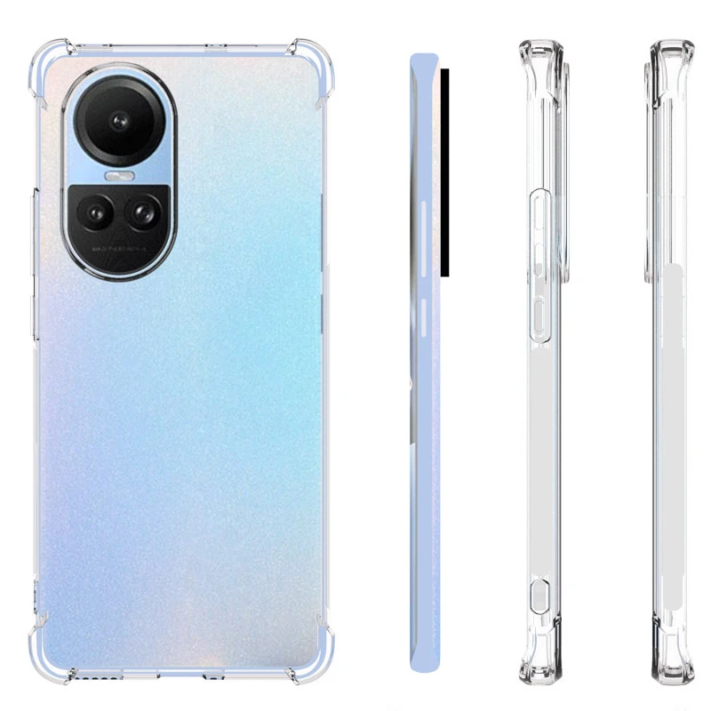 Oppo Reno 10 Pro 5G CPH2525 Case Air Cushion Shockproof Clear Airbag Silicone TPU Back Cover Case for Oppo Reno 10 5G CPH2531