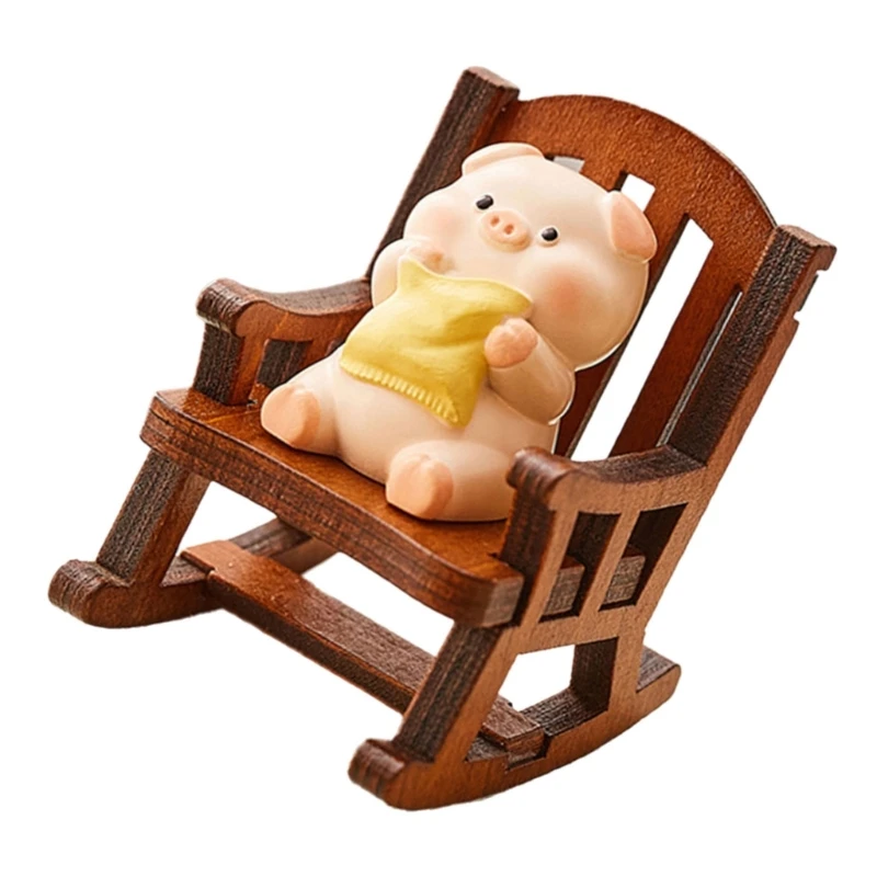 Прекрасное украшение в виде животного кресло-качалка фигурка маленькая
