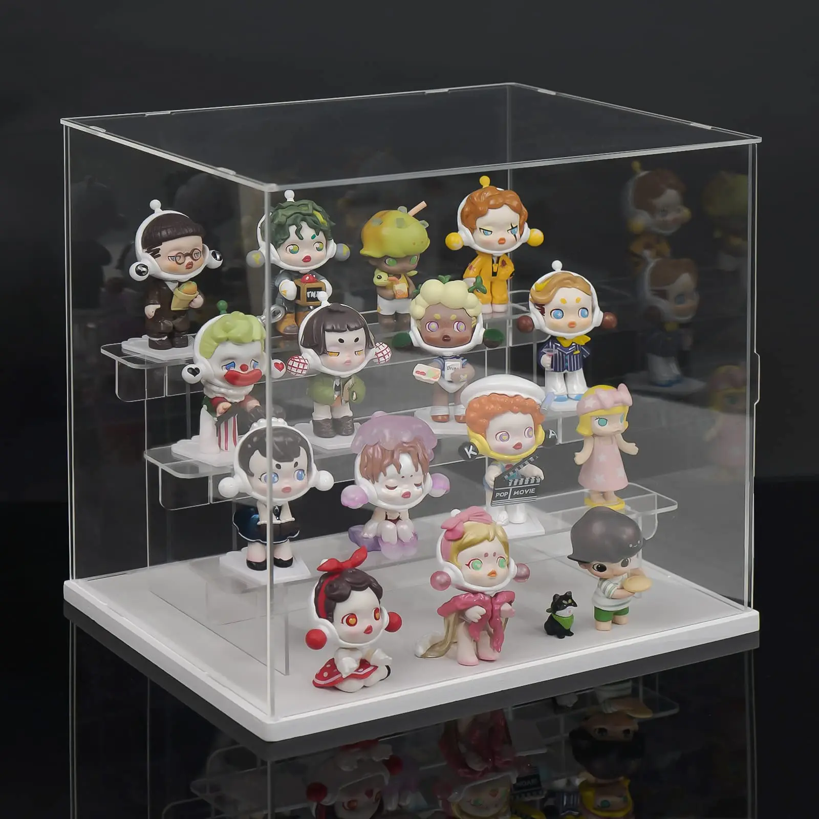 

Acrylic Display Case Clear Storage Box Countertop Cube for Collectibles,Action Figures, Miniature Figurines Dustproof Protection
