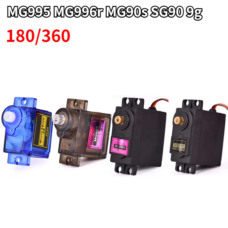 

MG995 MG996r MG90s SG90 9g Metal/Plastic Gear 180 Degree Micro Servo Motor Set for RC Plane Fixed Wing Aircraft Model Telecontro