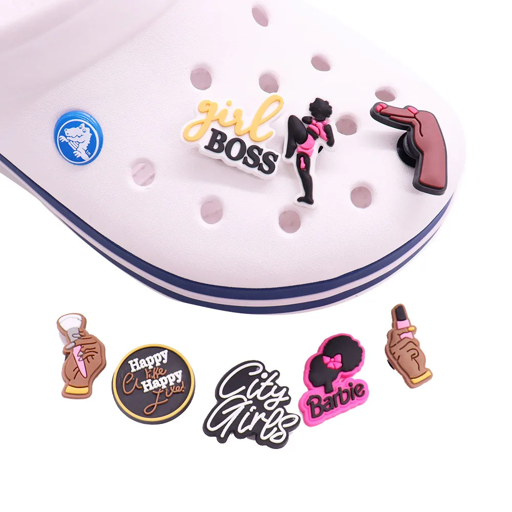 Симпатичные Мультяшные подвески для обуви из ПВХ 1 шт. милый город девушка босс