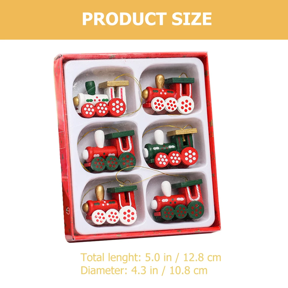 Маленький кулон в виде поезда деревянный орнамент рождественские подвесные