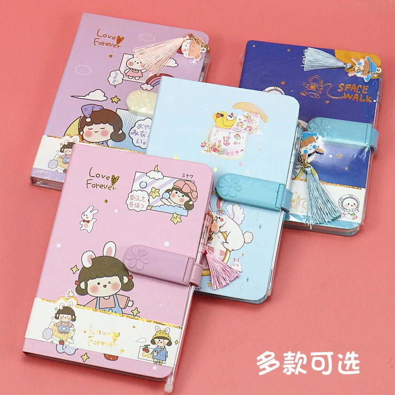 

Cute Handbook Girl Heart Cartoon With Pen Notebook Creative Password Lock Coloring Page Portable Diary Wholesale