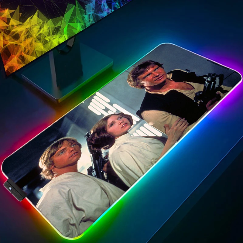 Игровой коврик для мыши Люка Скайуокера RGB большой клавиатура светодиодный