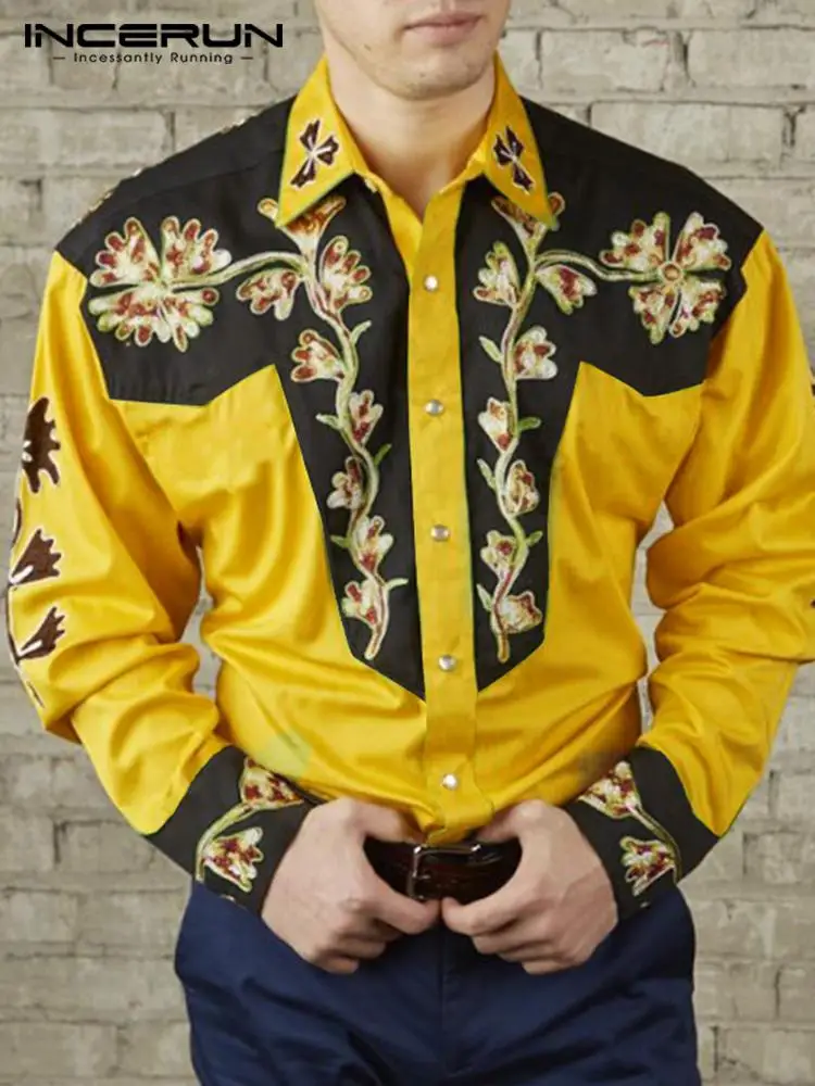 Fashion Well Fitting New Men Tops Printing Long Sleeve Shirts Stylish Male All-match Comfortable Lapel Blouse S-5XL INCERUN 2022
