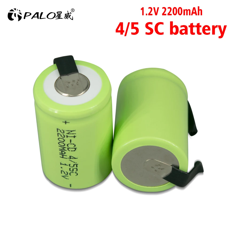 PALO 1.2V 2200mah 4/5SC NI-CD Battery 4/5 Sub C Rechargeable Battery for Screwdriver Electric Hand Drill Tool Flashlight