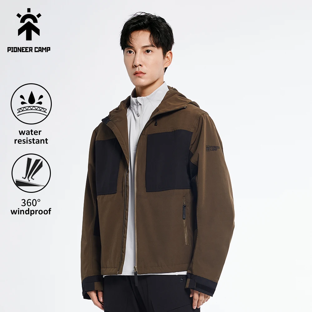 Pioneer Camp 2022 Spring Men's Single-Layer Jacket Urban Outdoor Brand Windproof Waterproof Rubber Hard Shell Jacket XHW102097