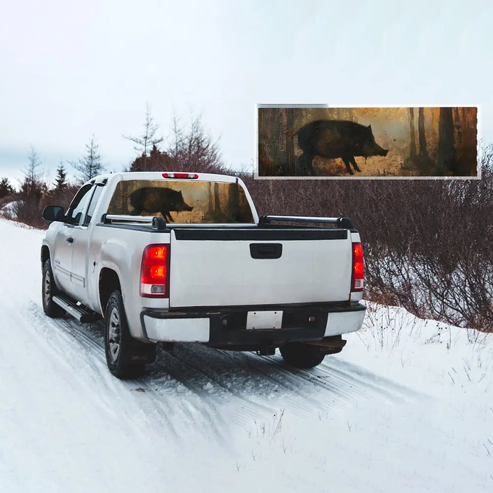 Примитительный лес дикий кабан наклейка на заднее лобовое стекло автомобиля