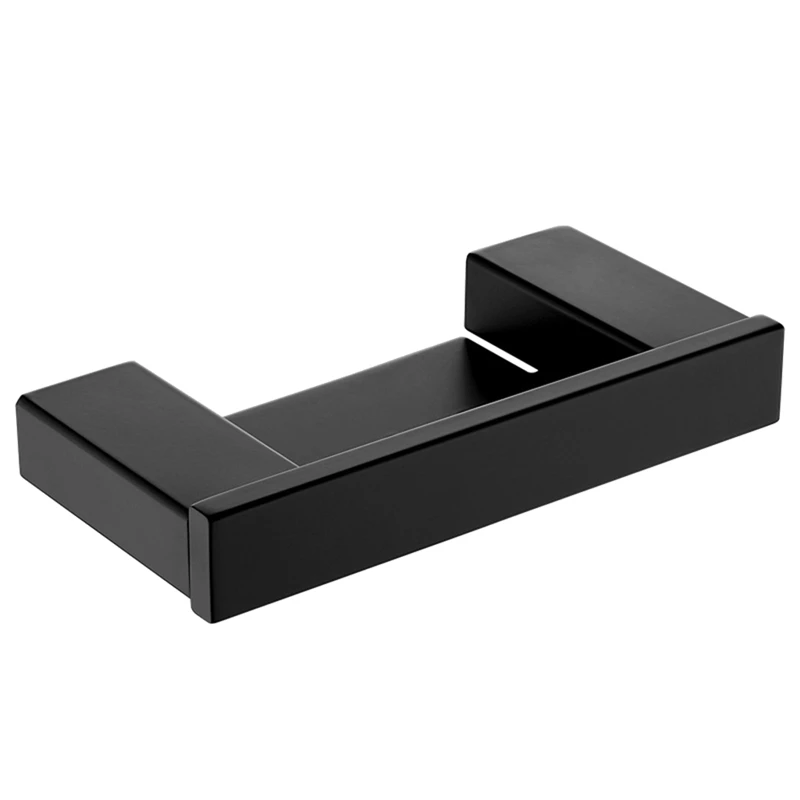 

Matte Black Square Stainless Steel Soap Dish Wall-Mounted Soap Holder Bathroom Accessories