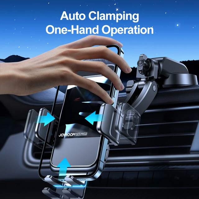 Joyroom Wireless Charging Car Phone Holder 15W Fast Charging Phone Holder in Car Car Charger For iPhone Xiaomi Huawei Samsung 5