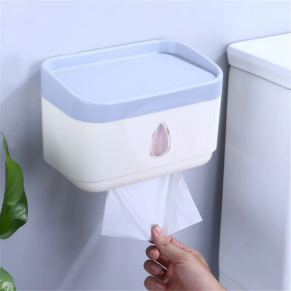 

Wall-mounted Tissue Box Bathroom Multifunctional Rack for Perfume Phone Tissue Dispenser Toilet Paper Case Household Supplies