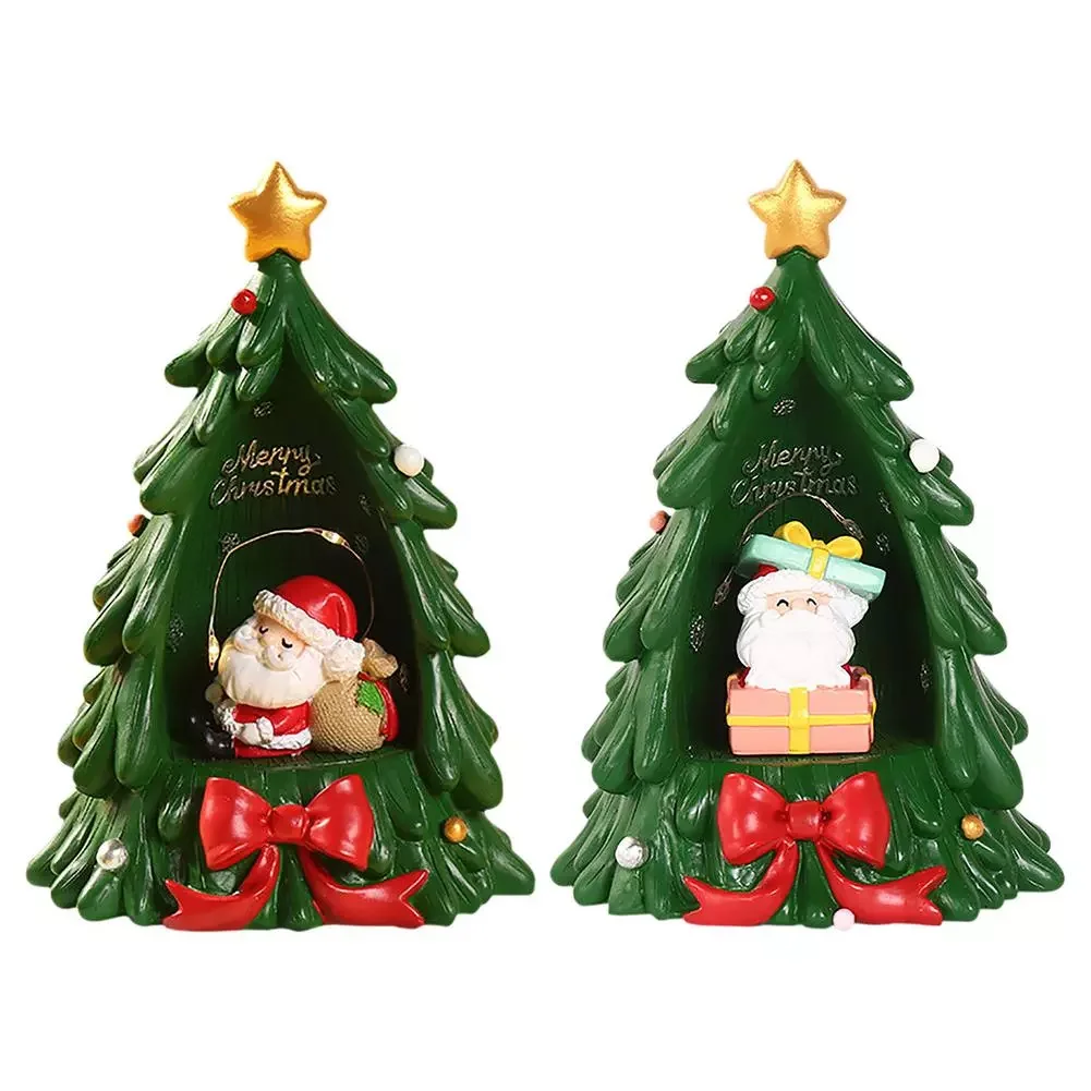 

Christmas Tree Resin For Tabletop 6.69Inch Lighted Christmas Tree With Lights And Star Toppers Resin Ornament For Table Top De