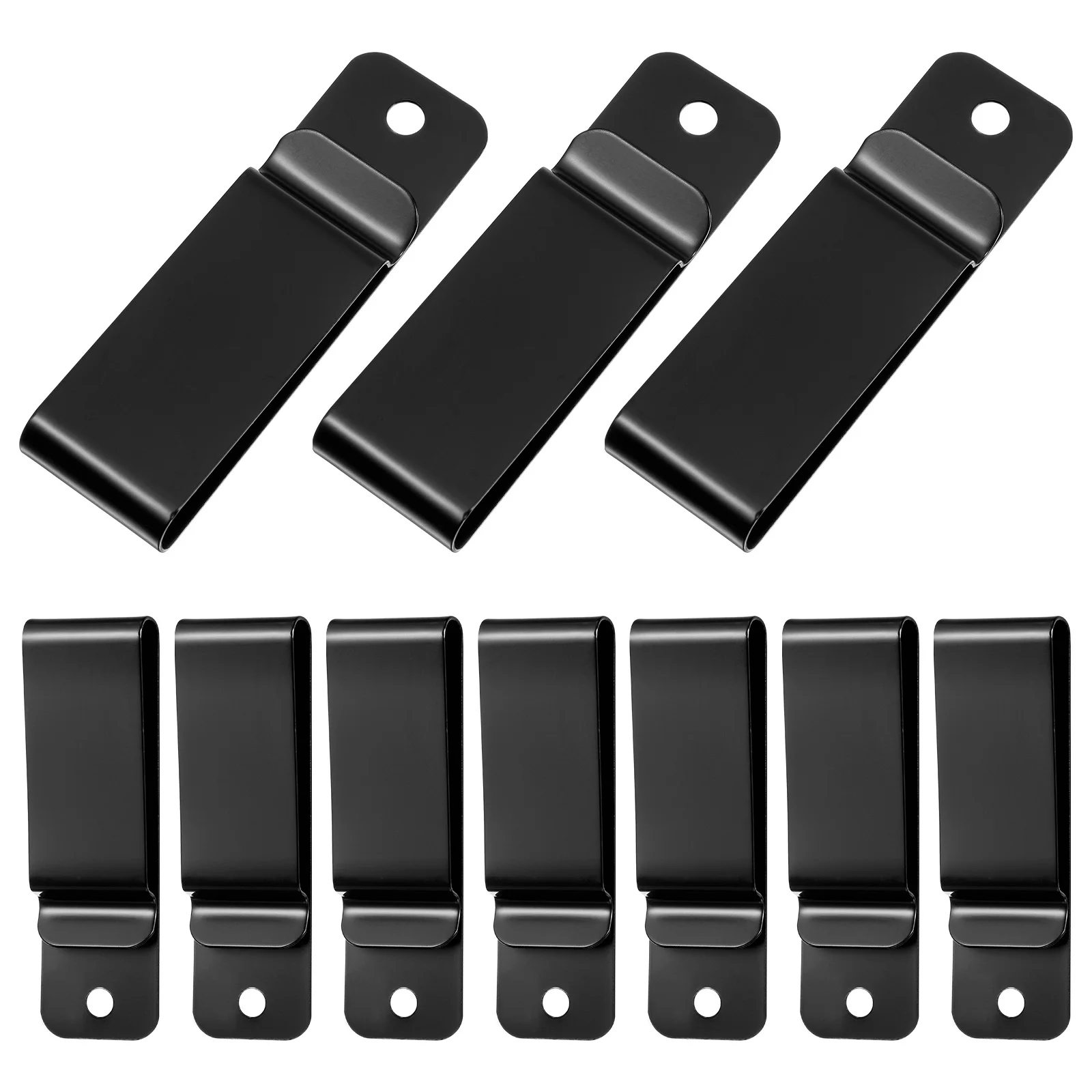 10 Pcs Key Holder Metal Belt Clip Hook Clasp Pocket Pouch Tuckable Black Accessory for Wallets Work