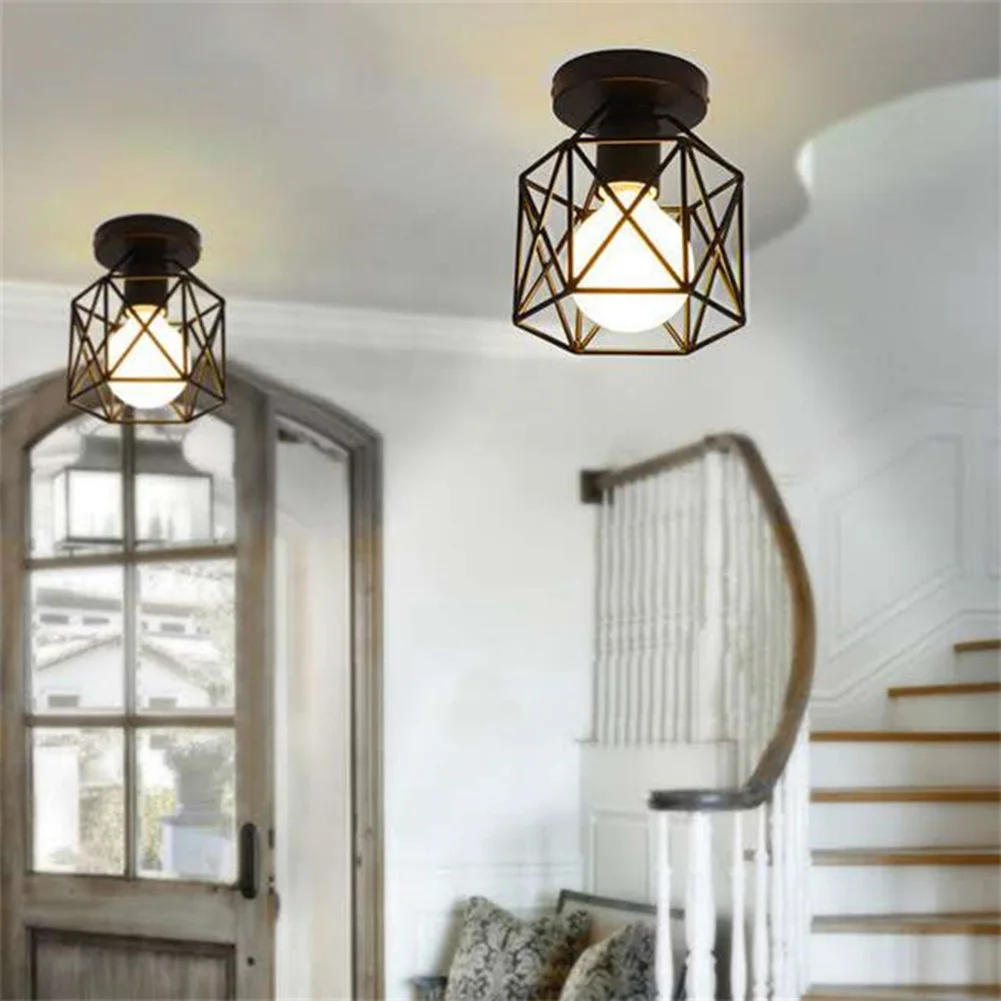 

LED Ceiling Lamp Brightness Black Shade Ceiling Fixture Protect Eyes Flush Mount Ceiling Light Easy Installation for Living Room
