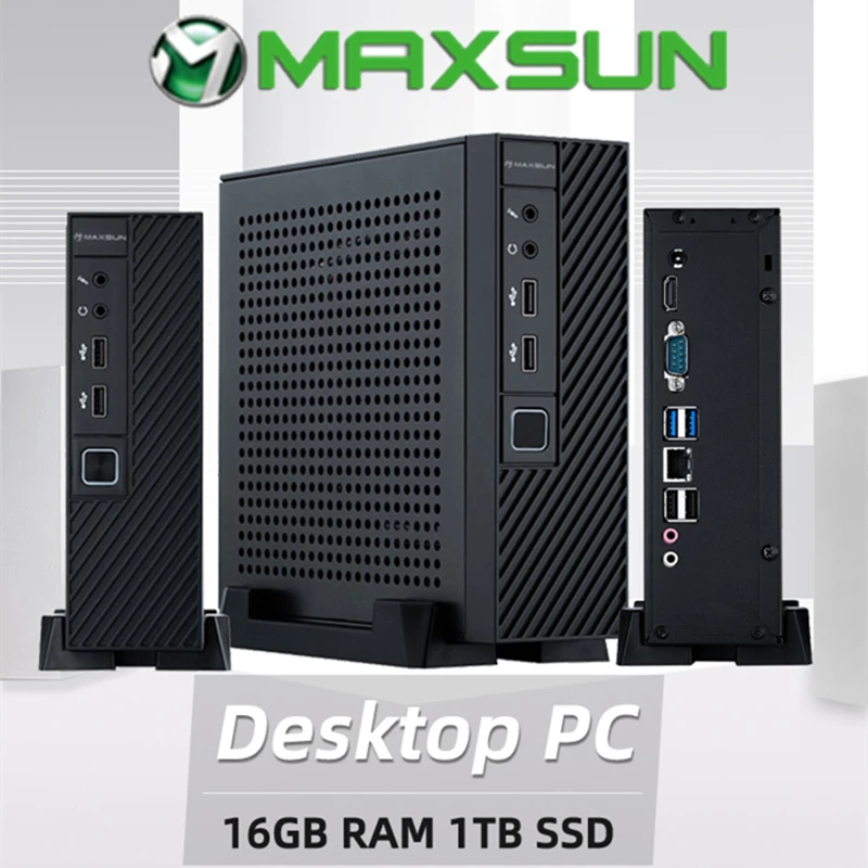 Настольный ПК MAXSUN Intel Celeron i3 10105 8 ГБ/16 ГБ DDR4 M.2 256 512 ТБ Windows 10 игровой компьютер 4K 60 Гц