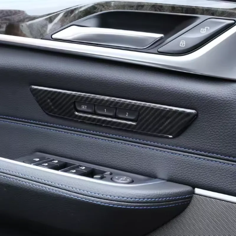 Фото Для BMW 5 серии 6 серии GT G30 G32 2017-2022: накладка на кнопку блокировки сиденья с эффектом карбона из ABS-пластика, аксессуар для автомобиля №3