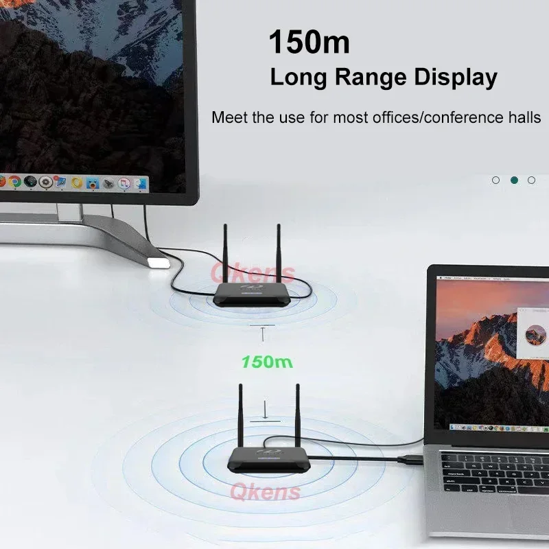 Фото Адаптер дисплея беспроводной передачи 1080p, удлинитель HDMI, видеопередатчик и приемник для камеры PS4, DVD, ПК к ТВ-проектору №3