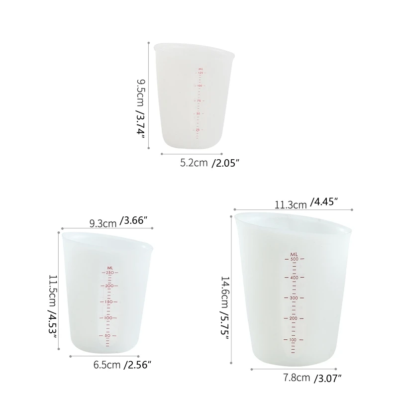 

N1HE 3x Measuring Cups Resin Mixing Cups For Epoxy Resin Plastic Liquid Cup Dry Paint Cups for DIY Resin Crafts 100 125 250ml
