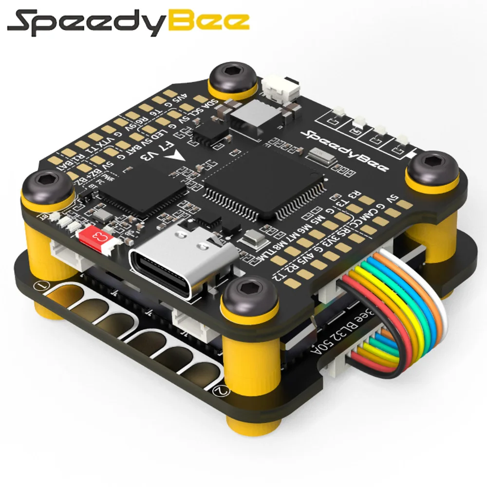 Барометр SpeedyBee F7 V3 3S-6S STM32F722 MCU, устройство управления полетом Type-C и BL32 50A 4-в-1 BetaFlight ESC с GPS для FPV дрона