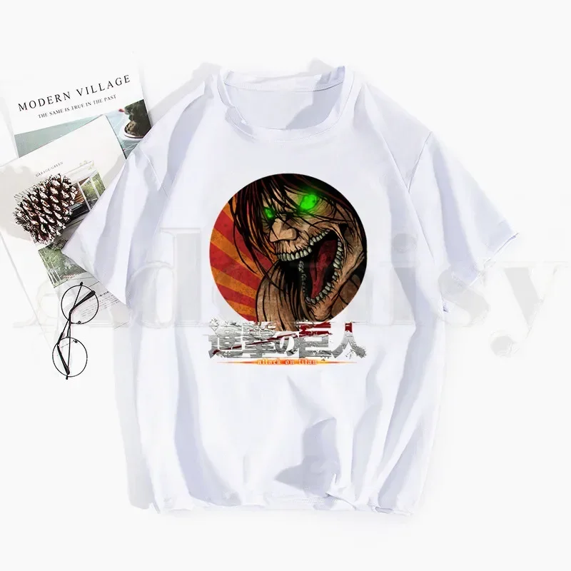 Tytana Attack On Titan Shingeki no Kyojin Anime Manga T Shirts Spring Tops Tees Men Women Short Sleeve Casual Shirt Streetwear Funny