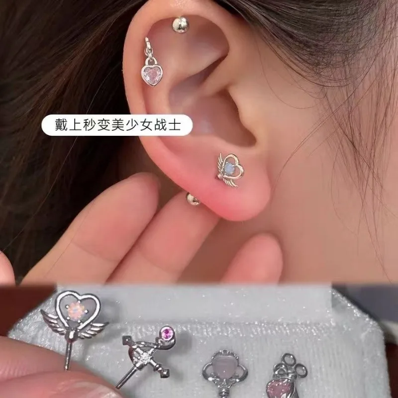 1 шт. милые серьги-гвоздики серебряного цвета с любовью для женщин новые модные