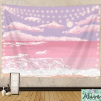 anime pink cute kawaii room tapestry landscape pinterest painting wall decor for bedroom livingroom home aesthetic decoration