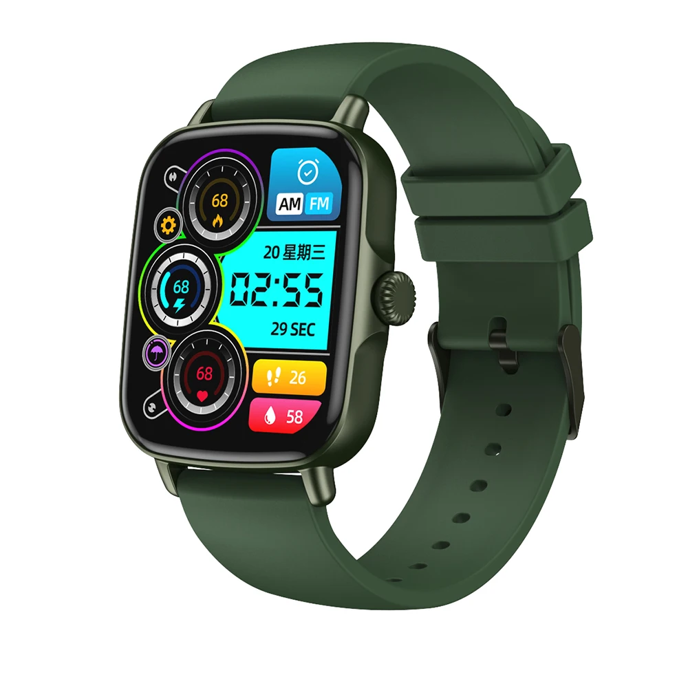 

AW18 Smart Watch 1.69 HD Large Screen Rich Personality Dial BT Call Sleep monitoring IP68 Waterproof 220mAh Battery