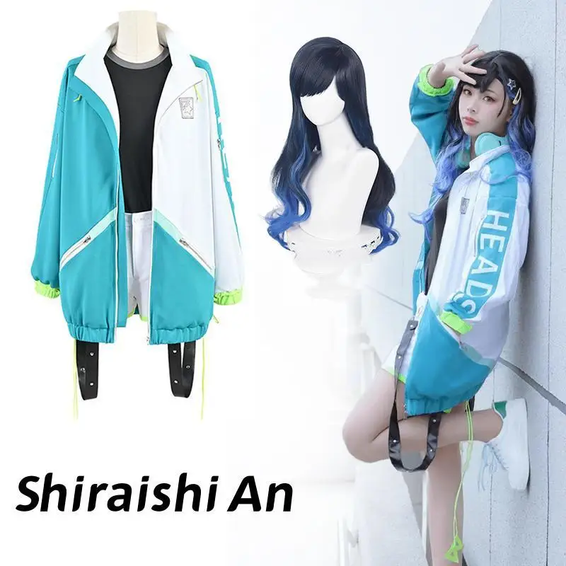 

Shiraishi An Cosplay Project Sekai Colorful Stage! Feat Vivid BAD SQUAD Cosplay Costume Jacket Wig Full Suit Halloween Clothing