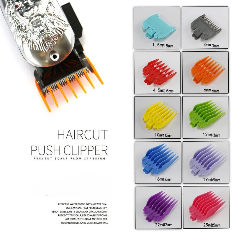 

10Pcs Hair Clipper Limit Comb Guide Limit Comb Trimmer Guards Attachment 3-25mm Universal Professional Hair Trimmers Colorful