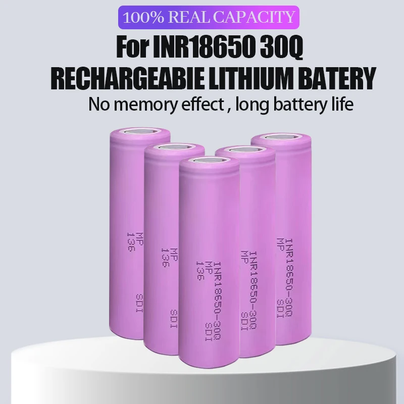 

1-10PCS 100% Original New INR18650 Battery 3.7V 18650 3000mAh INR18650 30Q Li-ion Rechargeable Batteries