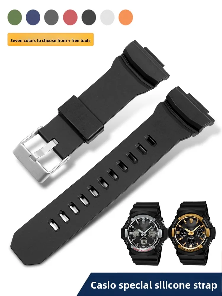 Фото Подходит для силиконового ремешка для часов Casio GA-150/200/201/300/310/GAW-100B серии для мужчин и женщин №1