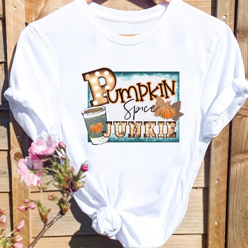 

Ladies T Shirt with Print Streetwear Feminino Vintage Summer Blouses Woman Tees Halloween Themed T-Shirt Pumpkin Graphic Tshirts