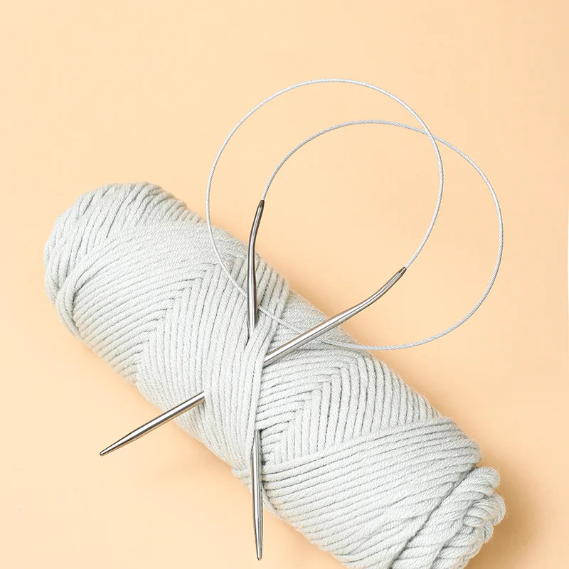 

80cm Circular Knitting Needle 2.0-5.0MM Stainless Steel Needlework Lengthening Crochet Needles For DIY Knitted Weaving Tool
