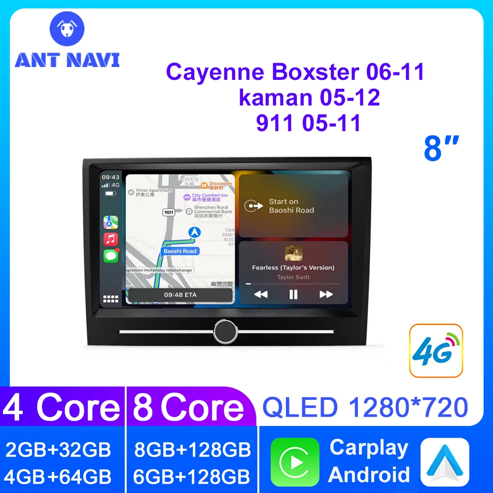 

8" Android Car Radio For Porsche Cayenne Boxster 2006-2011 DVD GPS Car Stereo Multimedia Player For Porsche 911 kayman 2005-2012