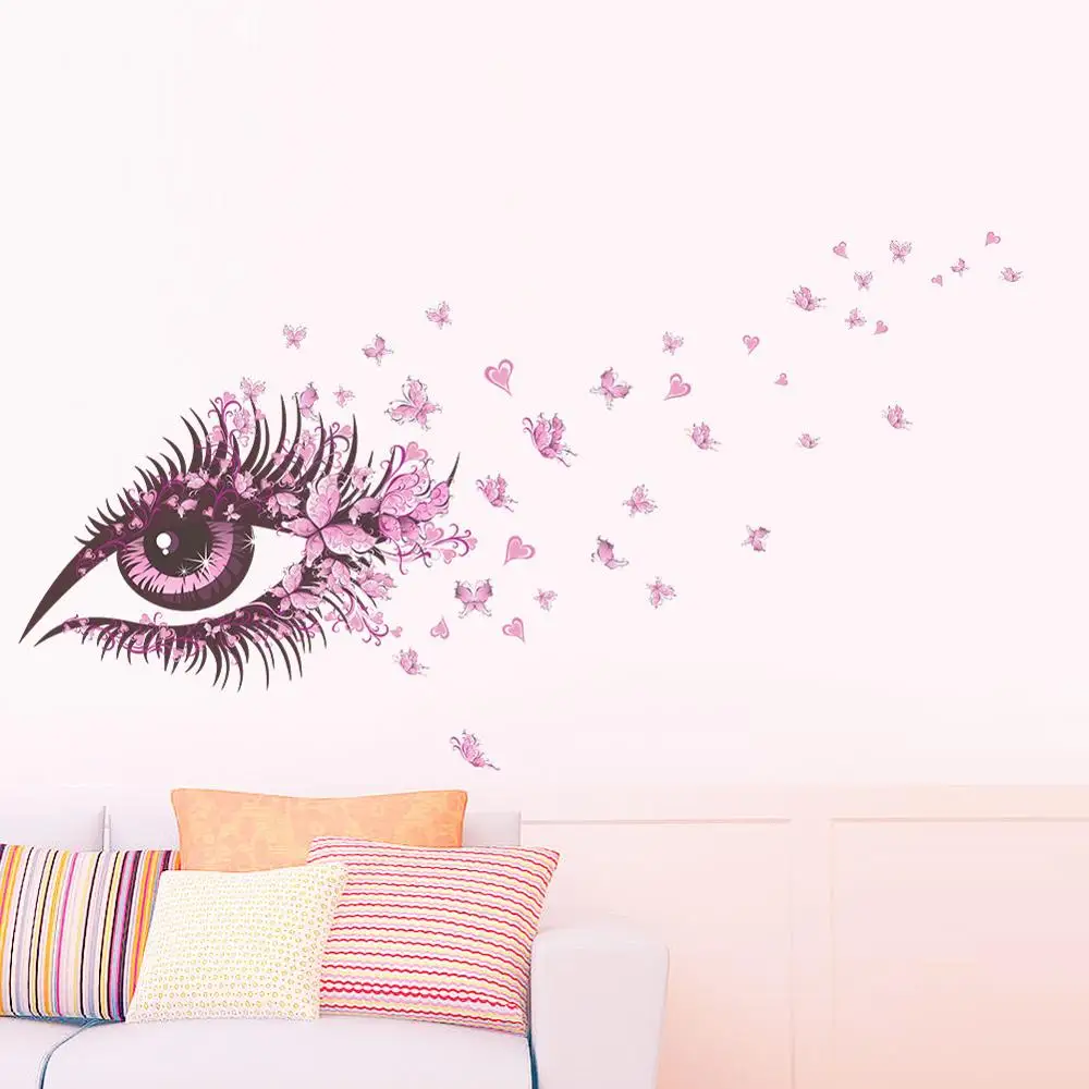 

Sexy Girl Eyes Butterfly Wall Stickers Living Bedroom Girls Room Decor Decoration Diy Home Decals Mual Poster Wall Decal