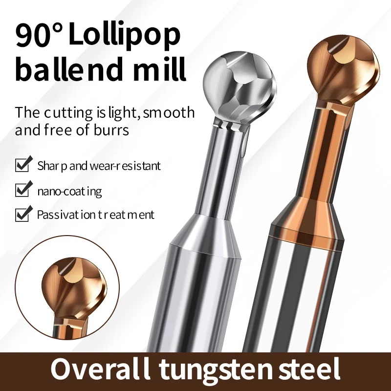 HRC55 Шариковая Т-образная фреза Твердосплавная концевая R2 R3 R4 R5 R6 Шариковые