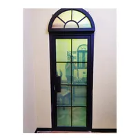 Doors and Windows Custom European Country Outdoor Rust-proof Wrought Iron Front Door with Double Glass Interior Sliding Door