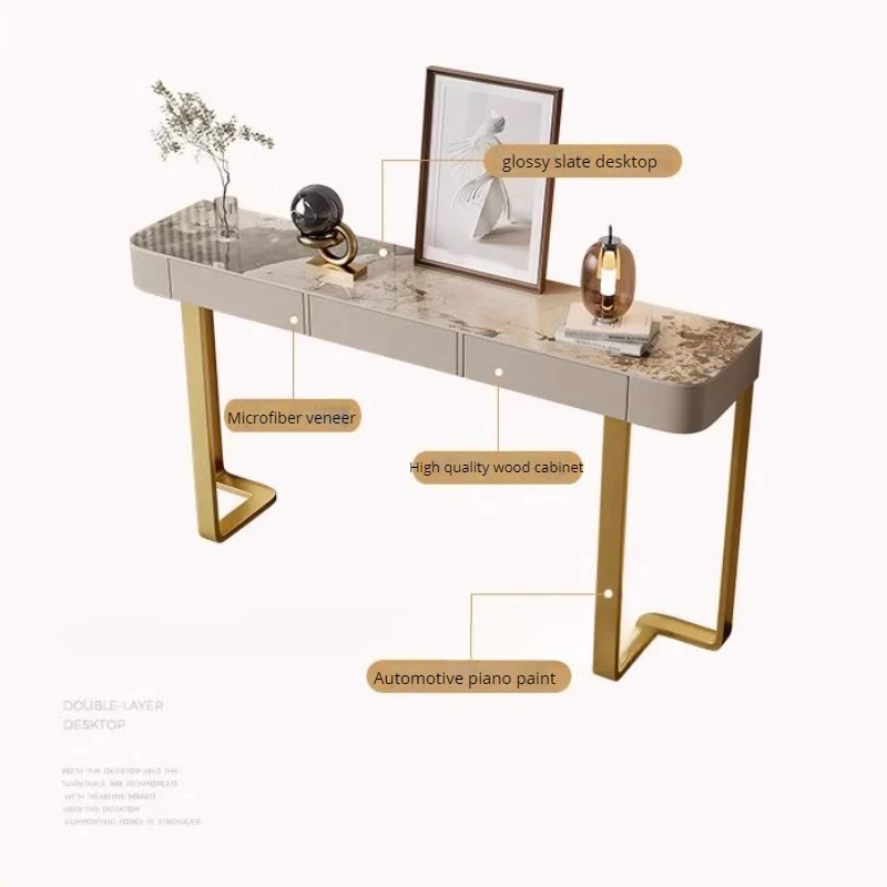 Роскошный Глянцевый консольный стол для прихожей гостиной сланцевый боковой
